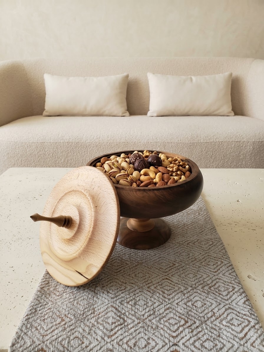 شکلات خوری خمره ای چوب گردو